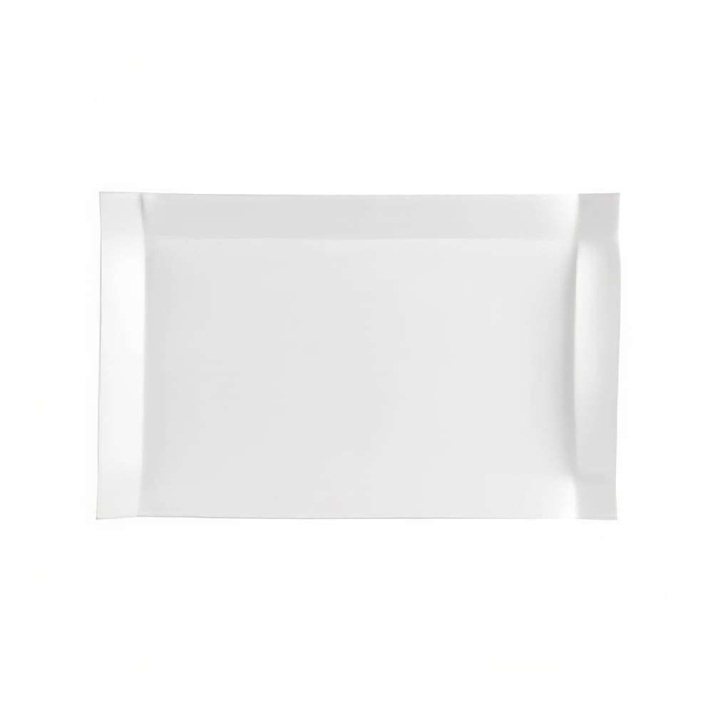 CAC TMS12 9" x 5 1/4" Rectangular Times Square Platter - Porcelain, Super White