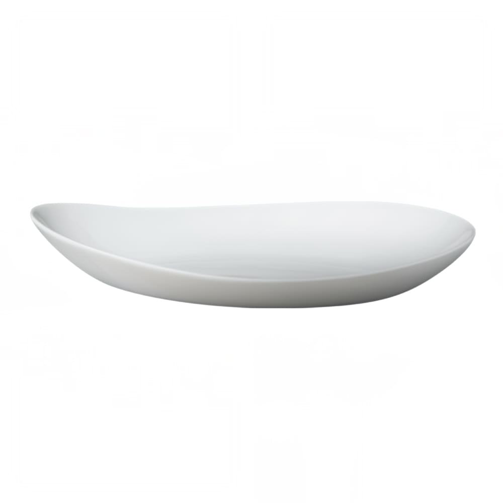 057-710G105 Egg Shaped Ovation Plate - 10 1/2" x 8 3/4", Ceramic, White