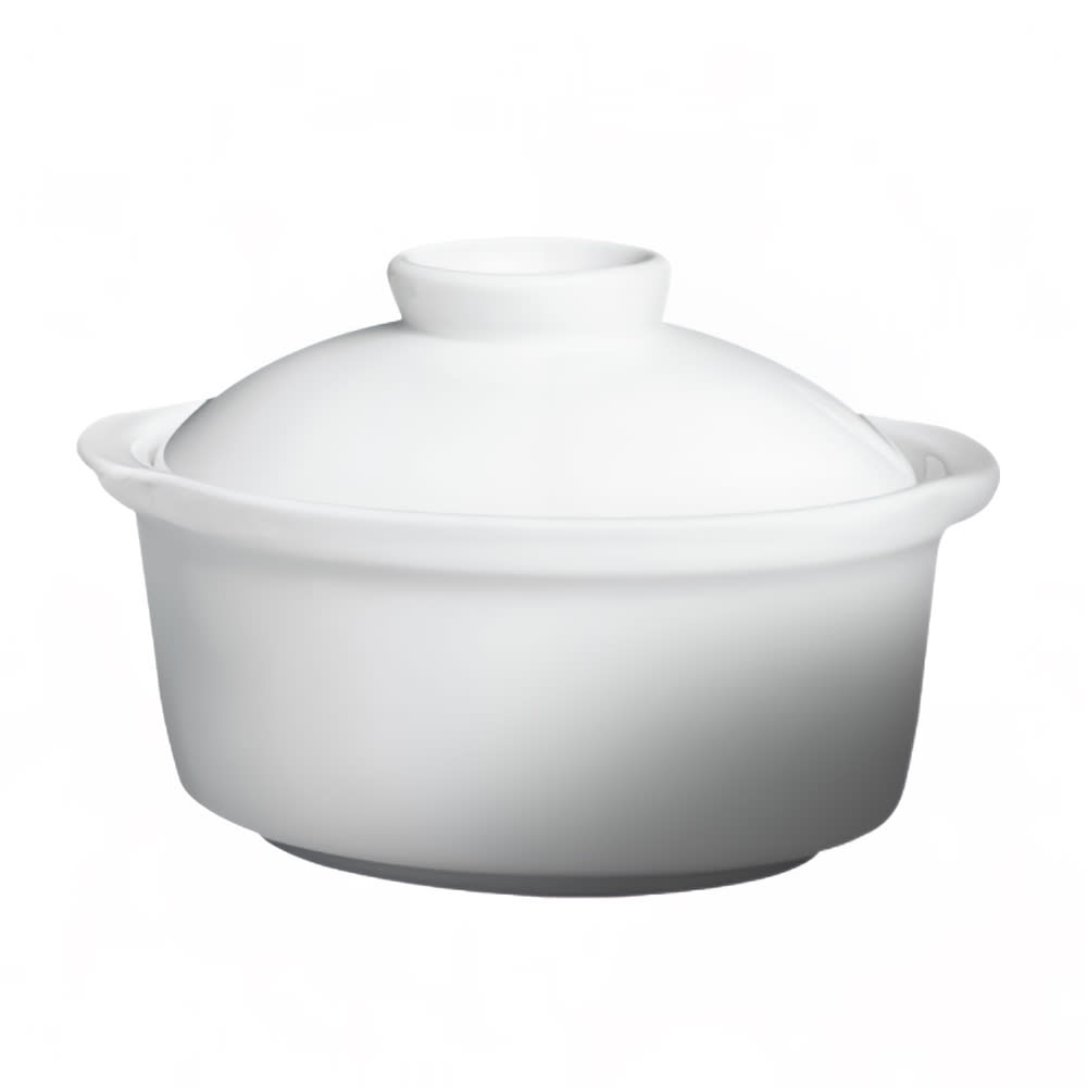 057-21040 8 oz Round Imperial Soup Tureen - Ceramic, White