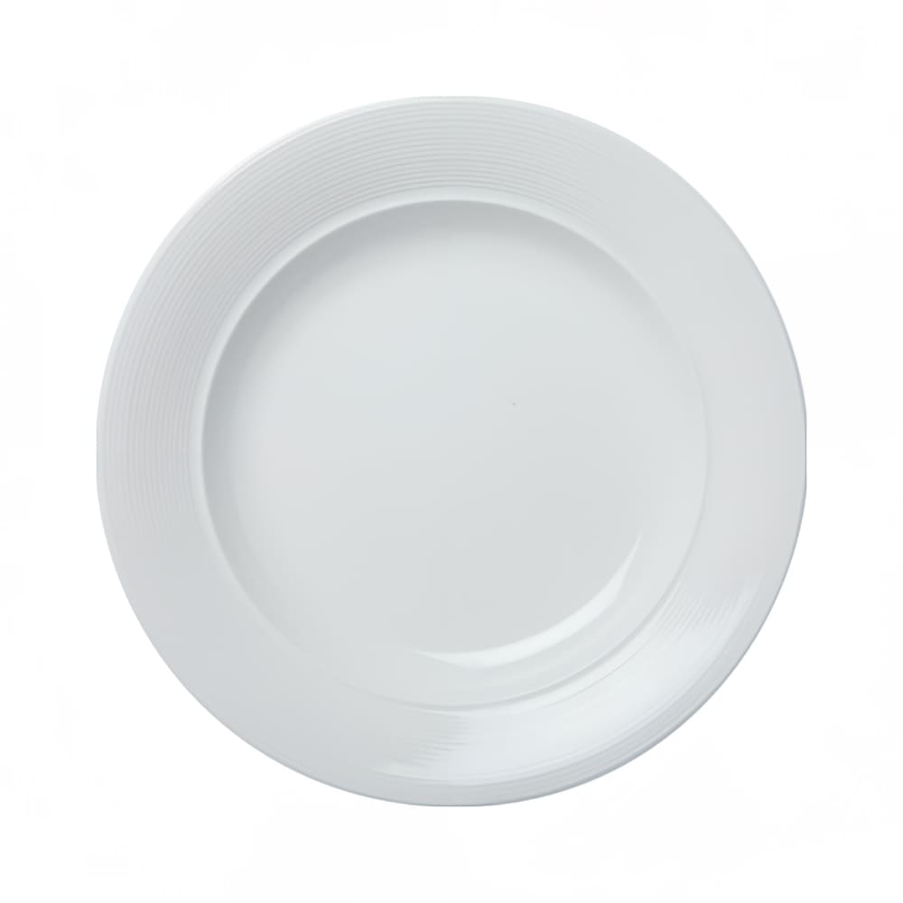 057-30271 7 1/2" Round Royalmont Embossed Rim Plate - Ceramic, White