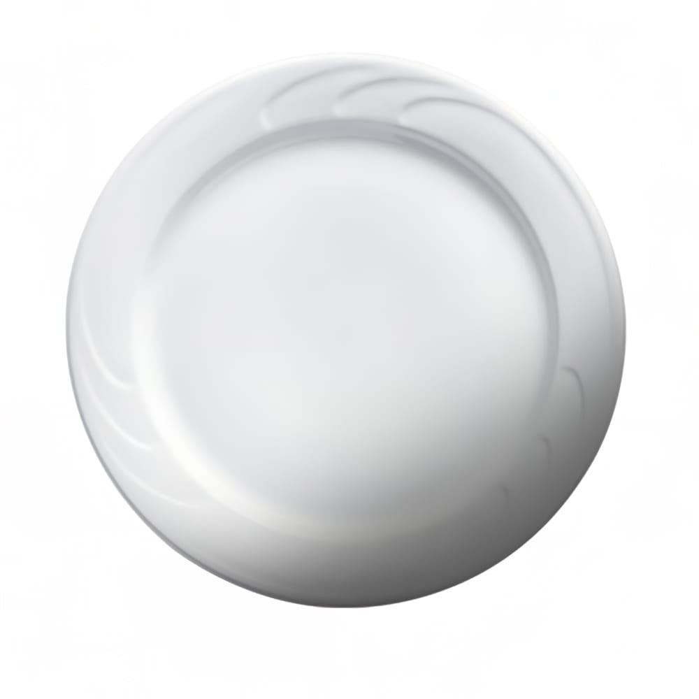 057-30191A 9" Round Bostonian Rim Plate - Ceramic, White