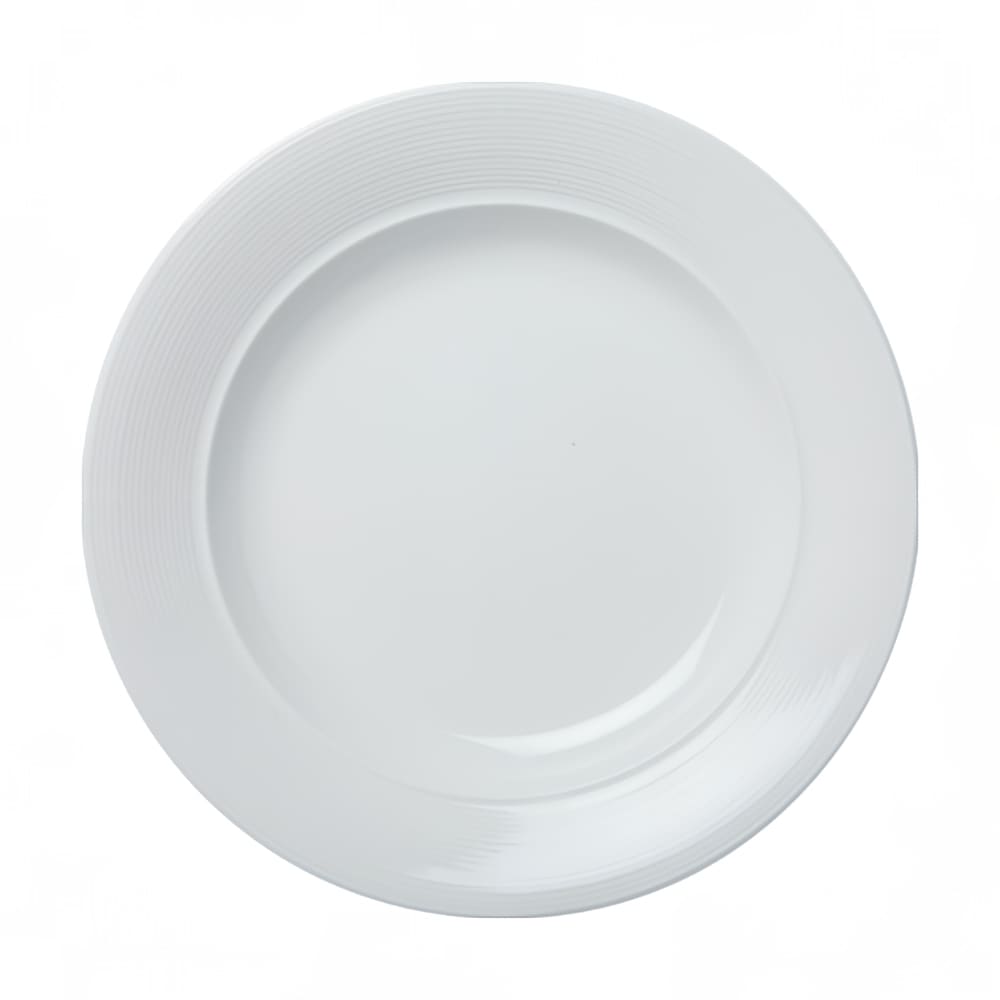 057-30261 6 1/2" Round Royalmont Embossed Rim Plate - Ceramic, White