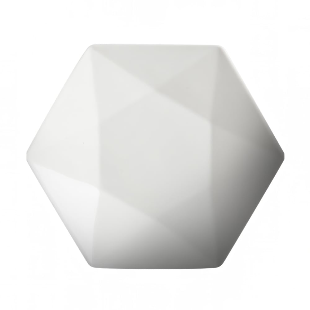 057-70881 8" Hexagonal Diamond Fusion Plate - Ceramic, White