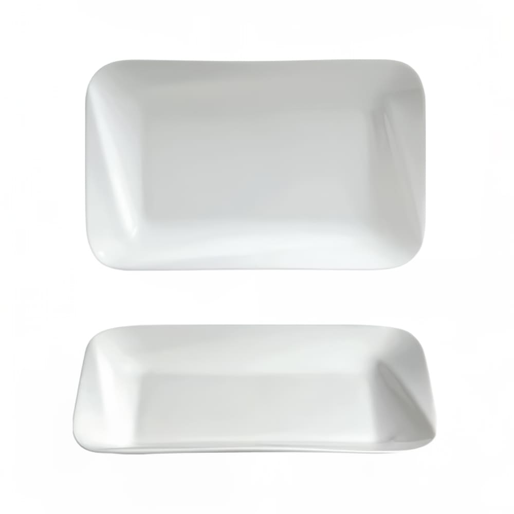 057-70793 9" x 5-3/4" Rectangular Slant Platter - Ceramic, White
