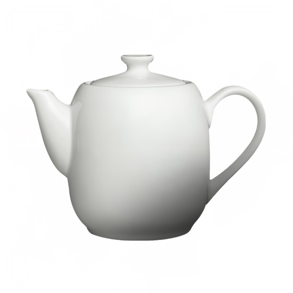 057-61014PL 25 oz Dynasty Coffee Pot/Teapot w/ Handle & Lid - Ceramic, White