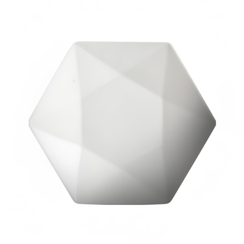 057-70891 9 1/2 Hexagonal Diamond Fusion Plate - Ceramic, White