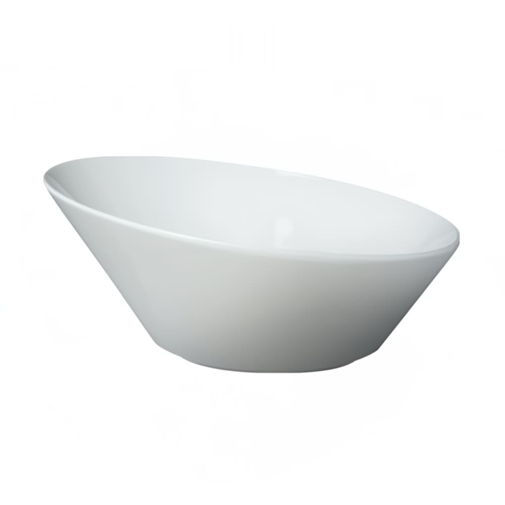 057-70974 16 oz Round Fusion Circa Slanted Bowl - Ceramic, White