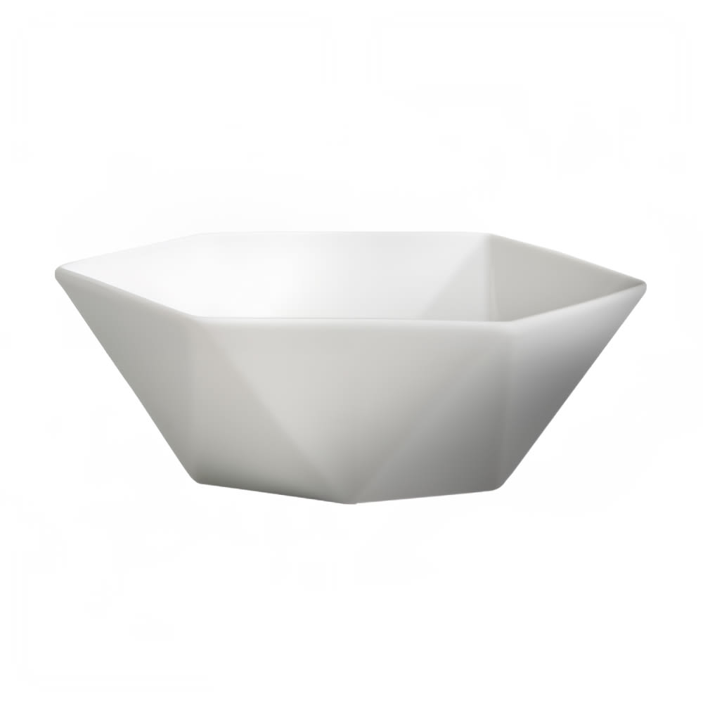 057-70884 32 oz Hexagonal Diamond Fusion Bowl - Ceramic, White