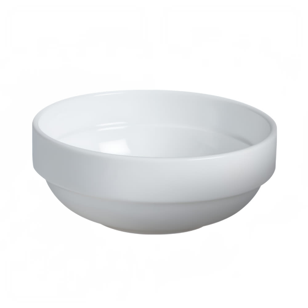 057-61079 6 oz Round Dynasty Stackable Soup Bowl - Ceramic, White