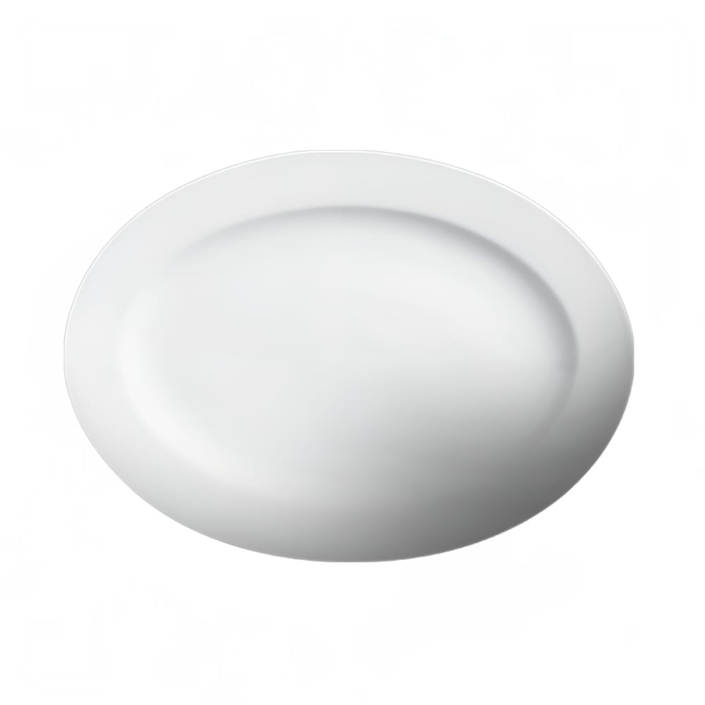 057-210143 14" x 10" Oval Imperial Platter - Ceramic, White