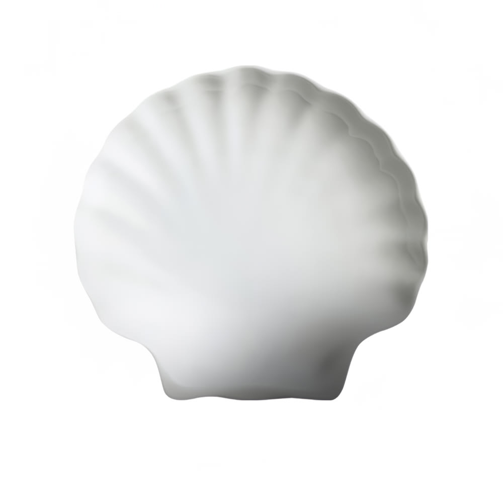 057-210508 8" x 7-7/8" Shell Shaped Imperial Dish - Ceramic, White