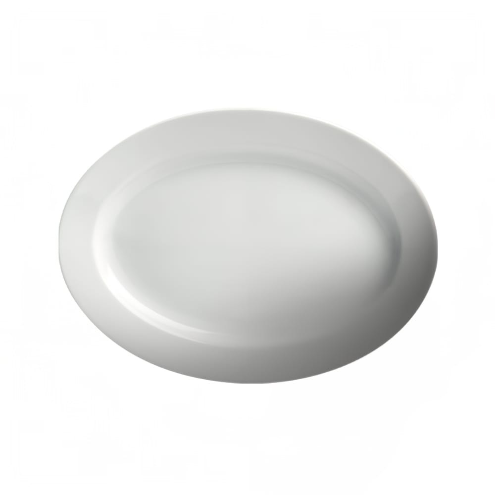 057-610103 10-1/2" x 7-1/2" Oval Dynasty Plate - Ceramic, White