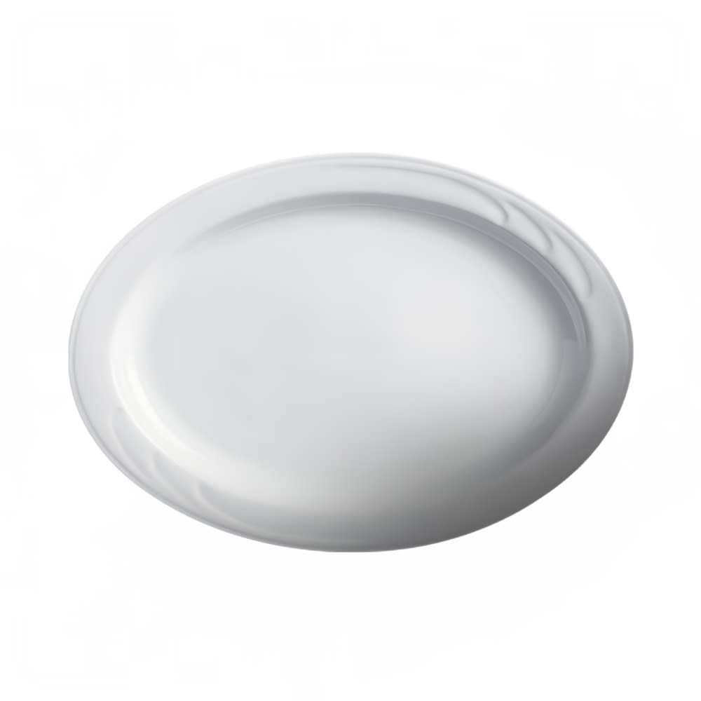 057-301133 13-3/8" x 9-1/2" Oval Bostonian Platter - Ceramic, White