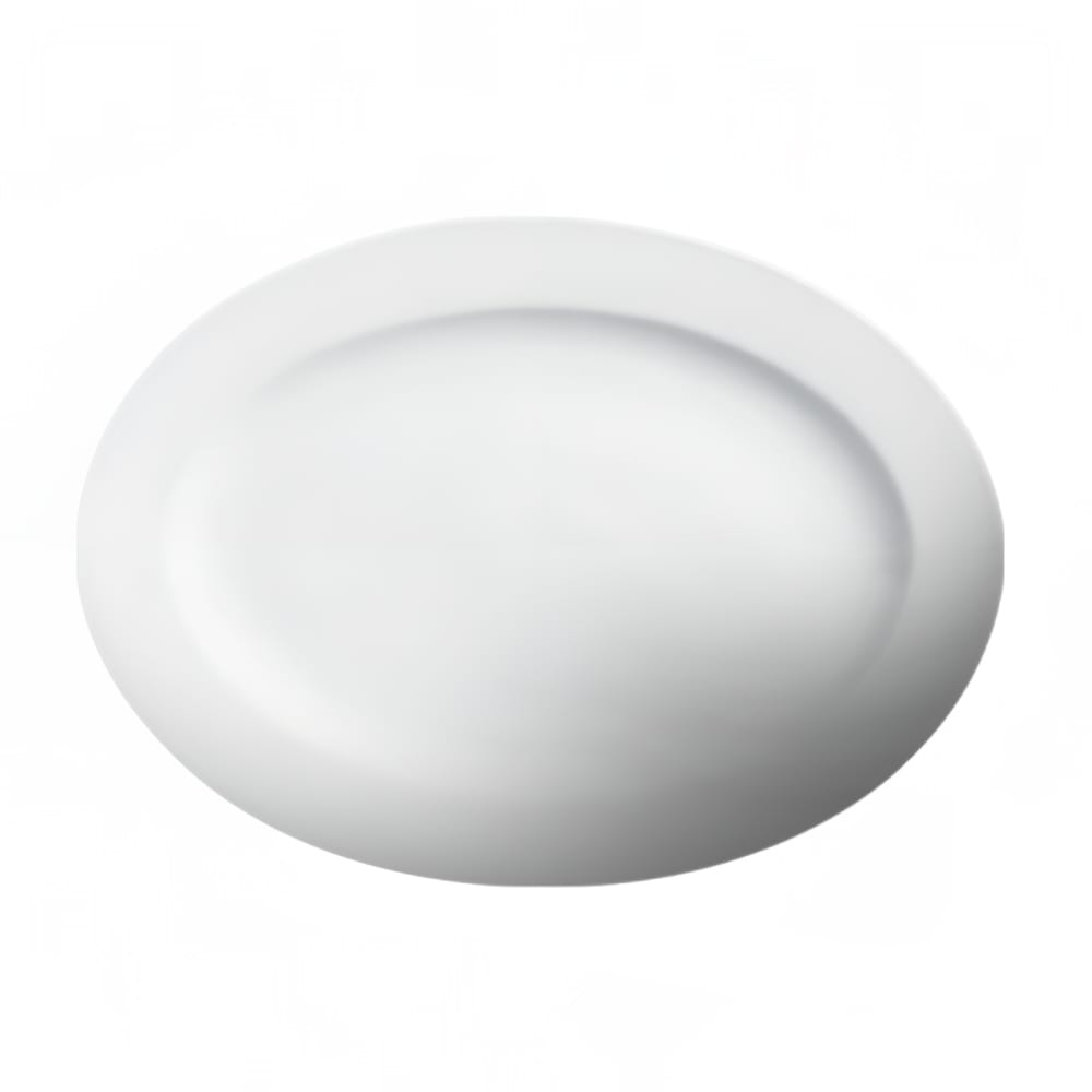 057-210163 16" x 11- 1/2" Oval Imperial Platter - Ceramic, White