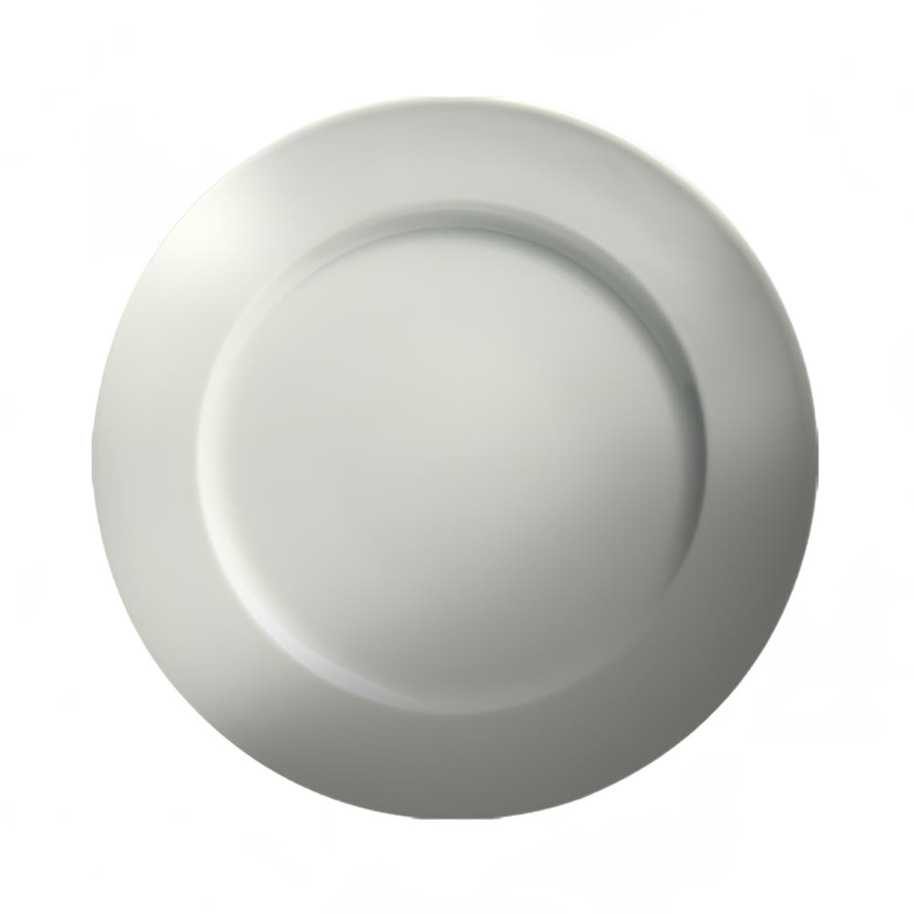 057-610111 11" Round Dynasty Rim Plate - Ceramic, White