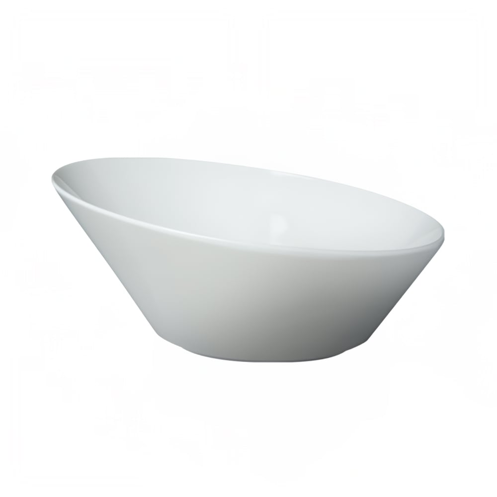 057-709104 56 oz Round Fusion Circa Slanted Bowl - Ceramic, White