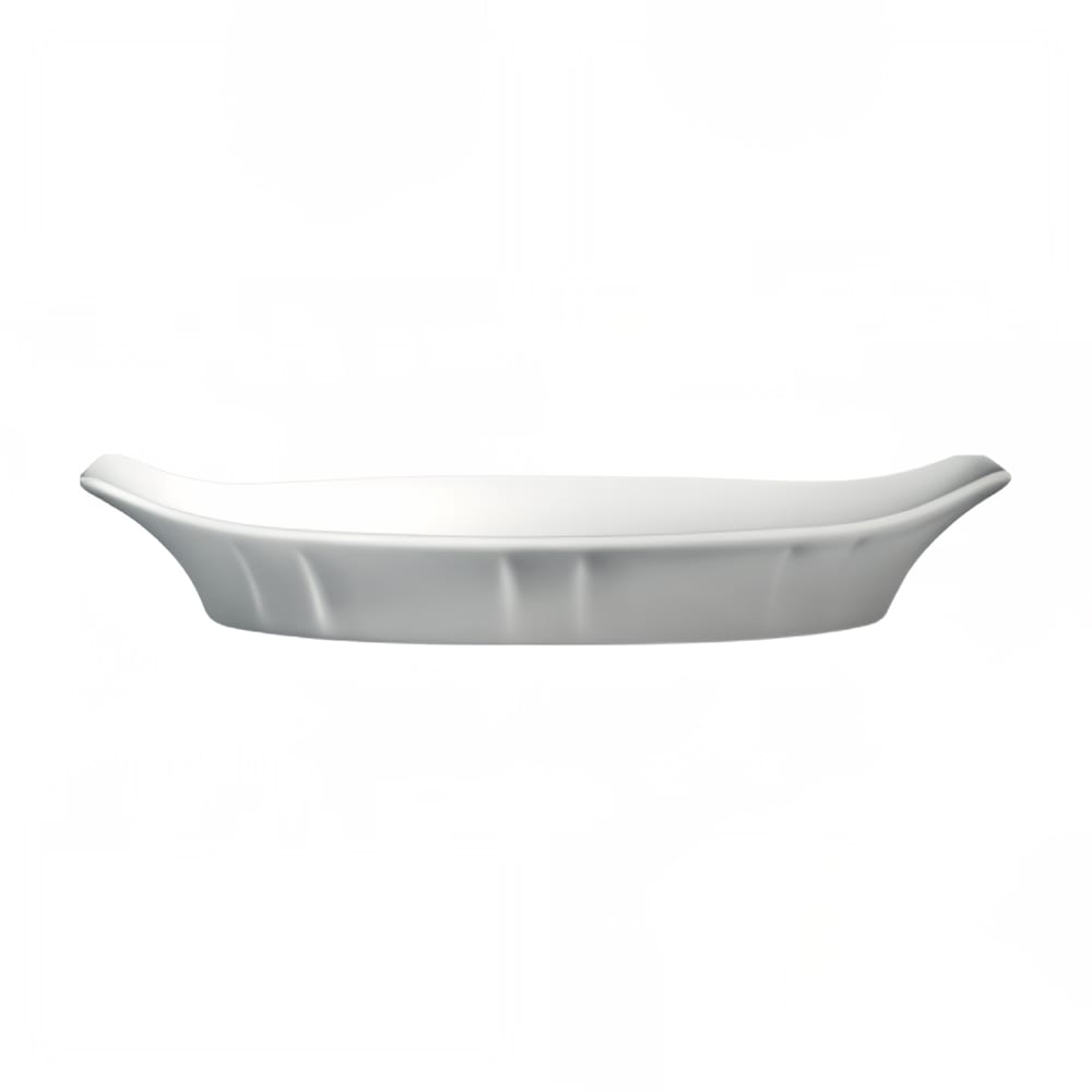 057-6108110 20 oz Dynasty Oval Baking Dish w/ Handles - Ceramic, White
