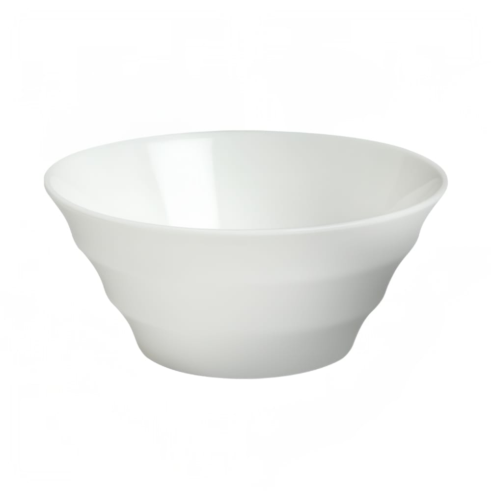 057-711164 18 oz Round Ribbed Bowl - Ceramic, White