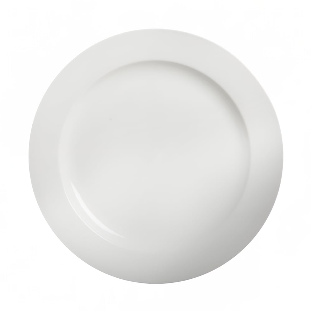 057-810121 12" Round Diana Fully Glazed Foot Rim Plate - Ceramic, White