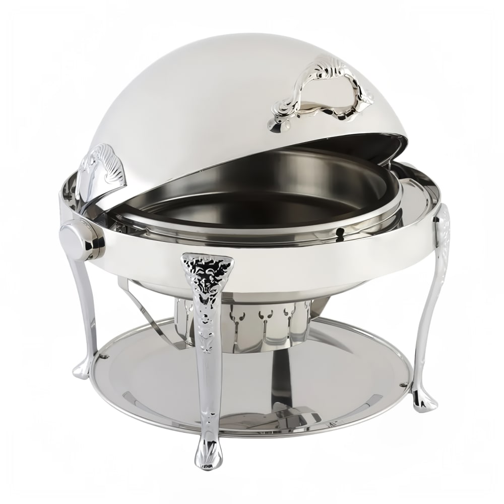 017-17000CH 2-Gallon Round Roll Down Chafer, Stainless w/ Chrome