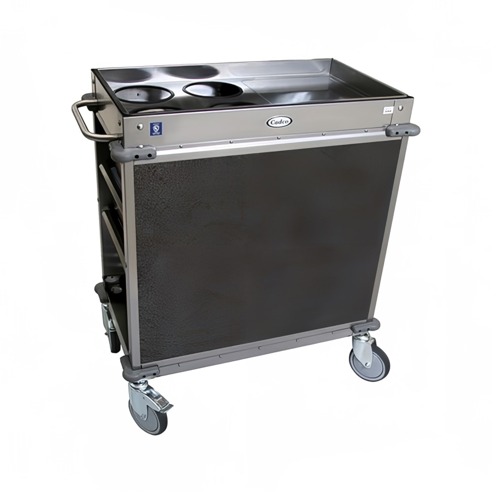 516-BC2L3 Mobile Beverage Service Cart w/ (2) Shelves & (2) Drawers - Stainless Steel/Gray La...