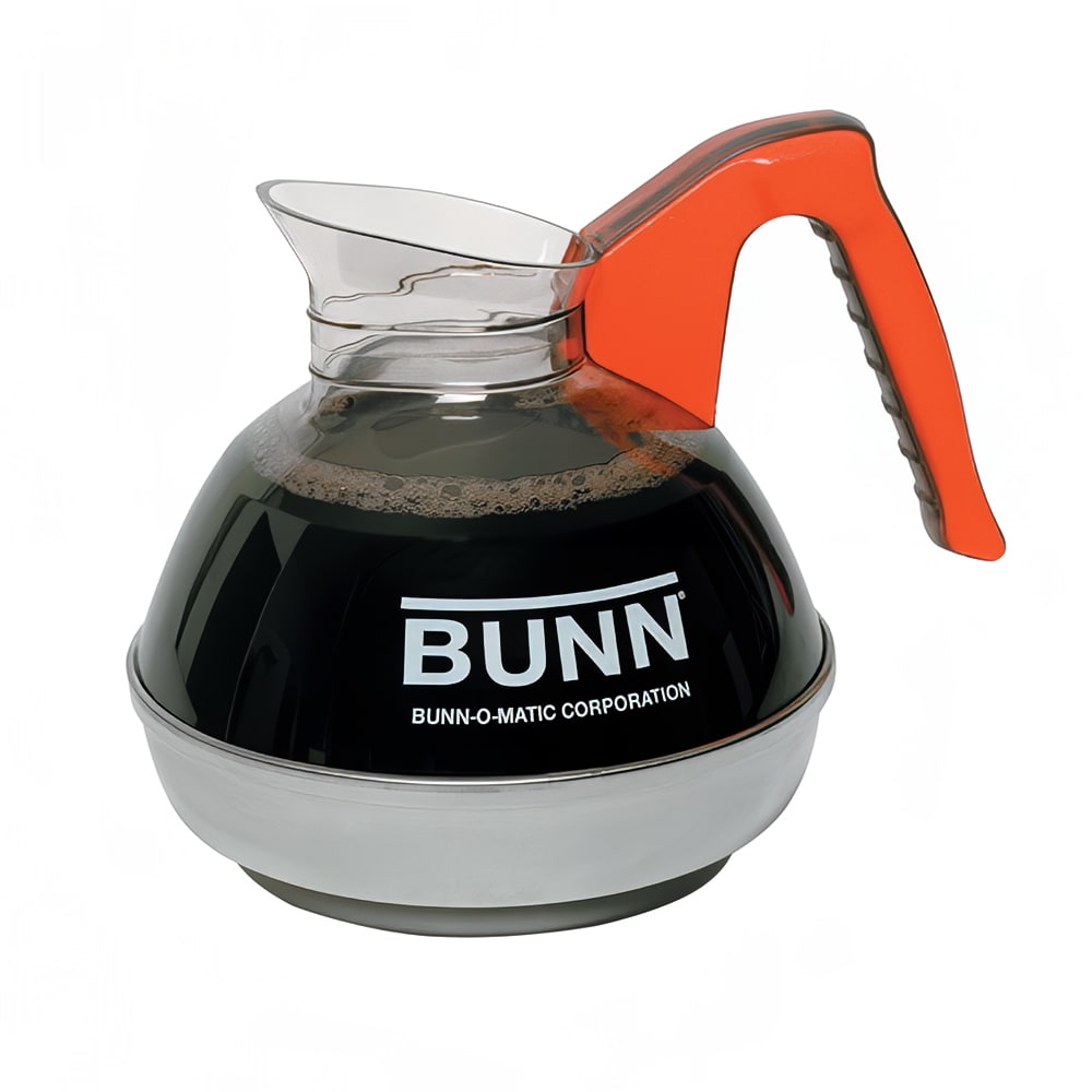 021-061010101 64 oz Decaf Coffee Decanter w/ Orange Plastic Handle