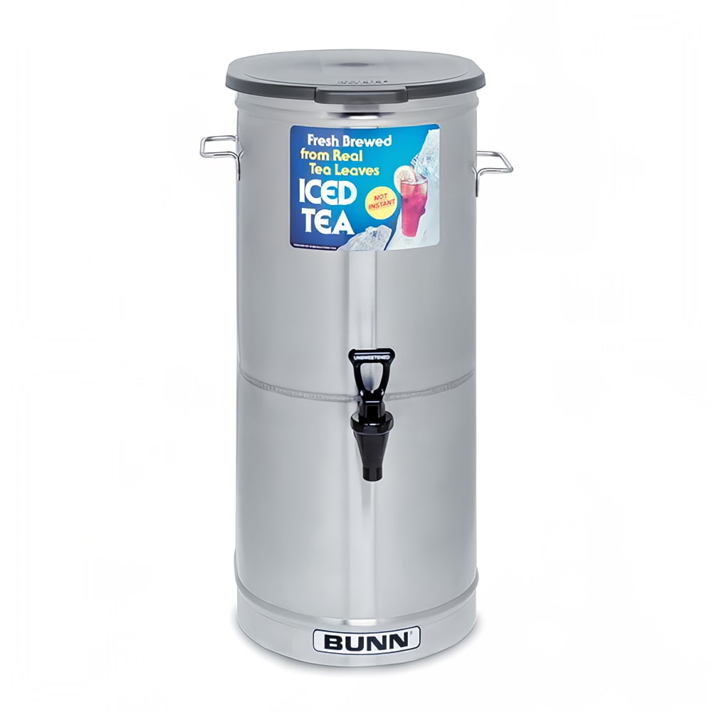 021-341000001 5 gal Oval Iced Tea Coffee Dispenser w/ Handles, Solid Lid
