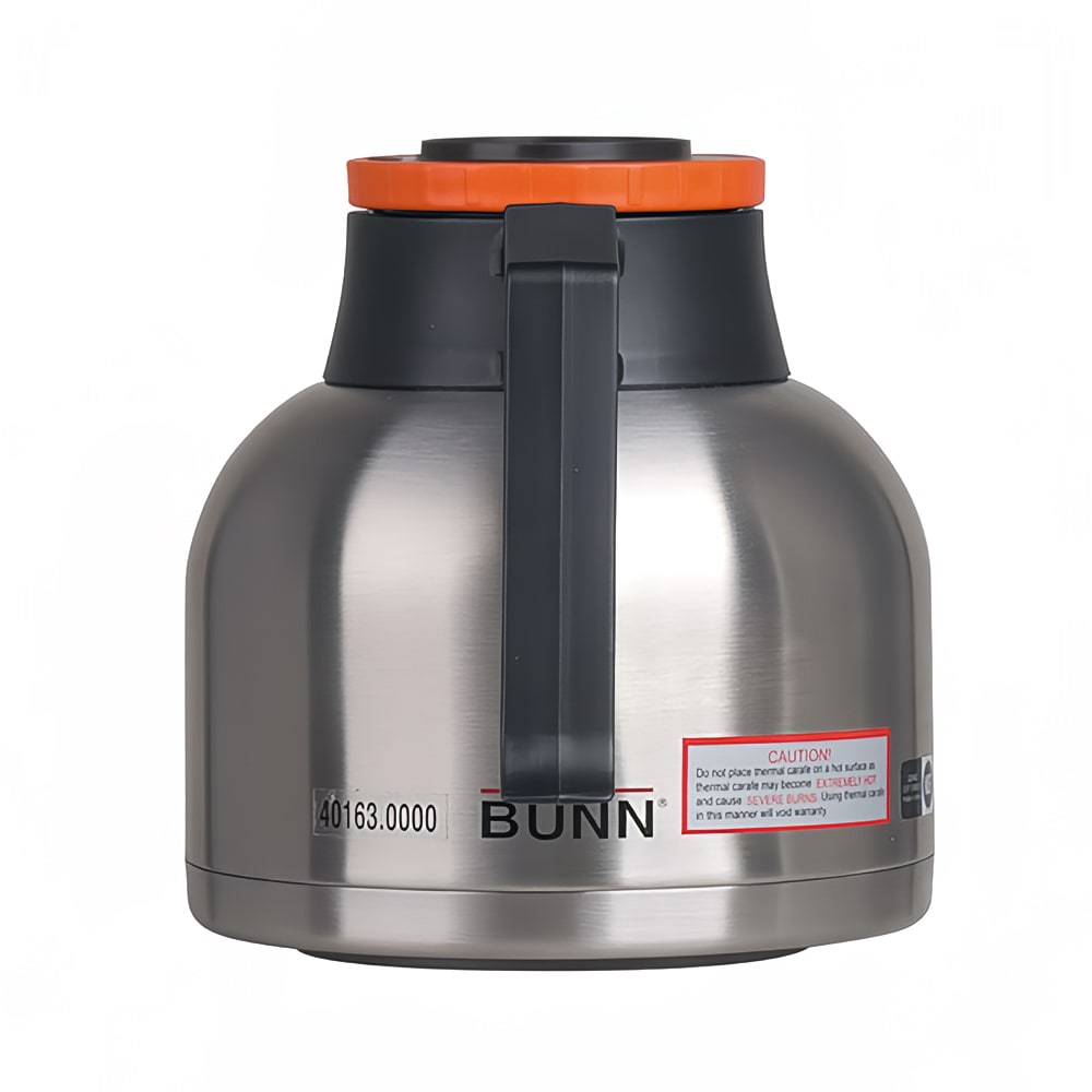 Bunn 51746.0001 64 oz. Stainless Steel Economy Thermal Carafe - Black Top -  12/Case