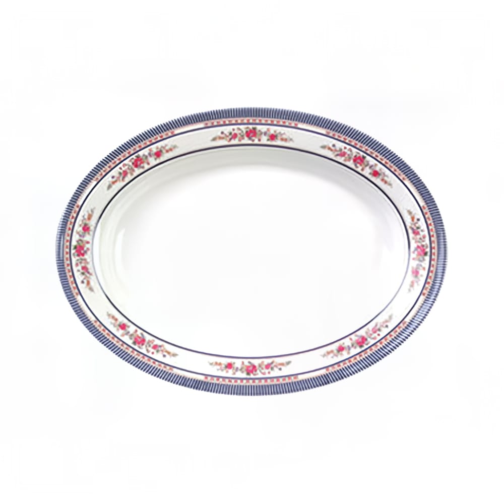 438-2114AR 14 1/8" x 10 5/8" Oval Platter - Melamine, Rose