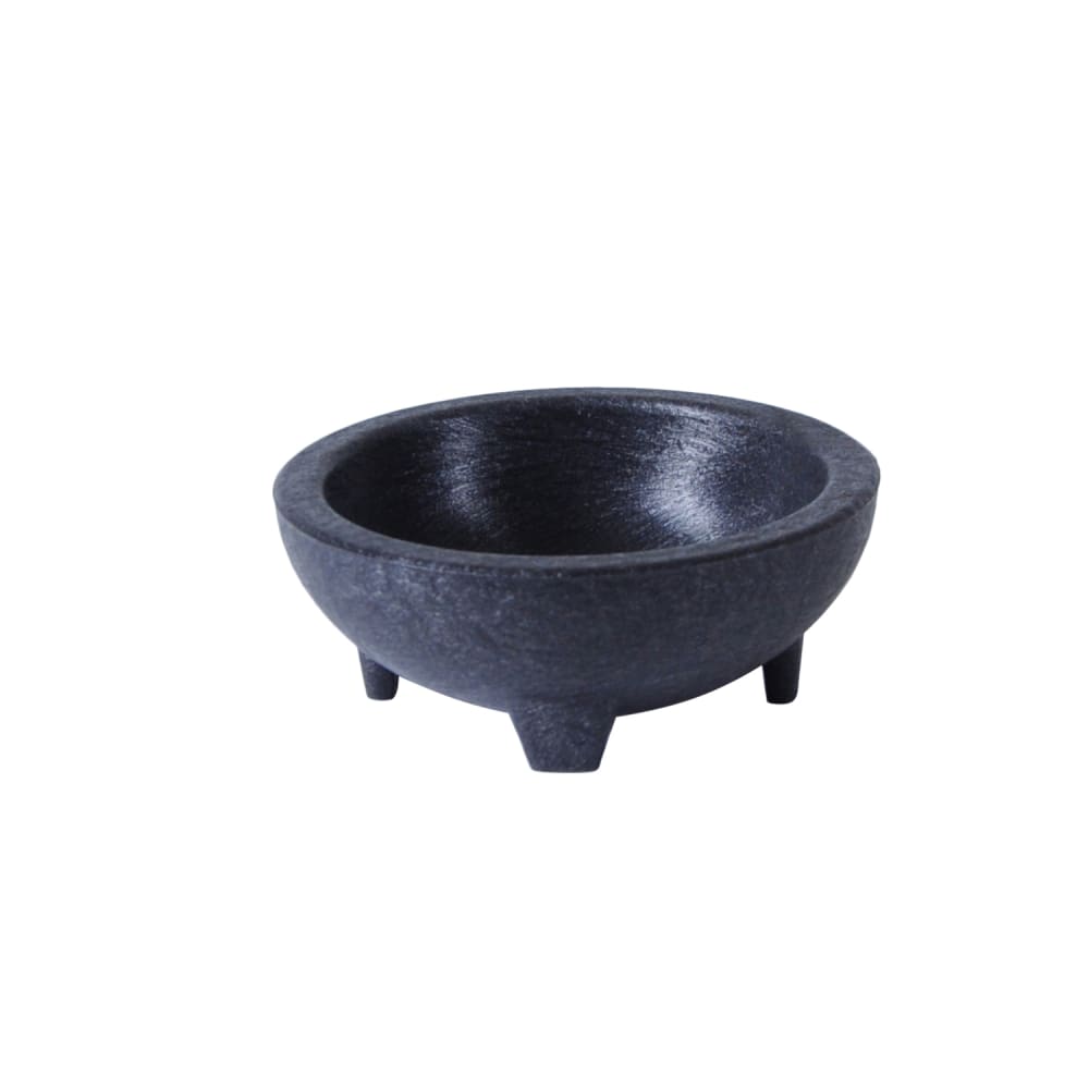 438-PLMJ004BK 4 oz Molcajete Salsa Bowl, Plastic, Black