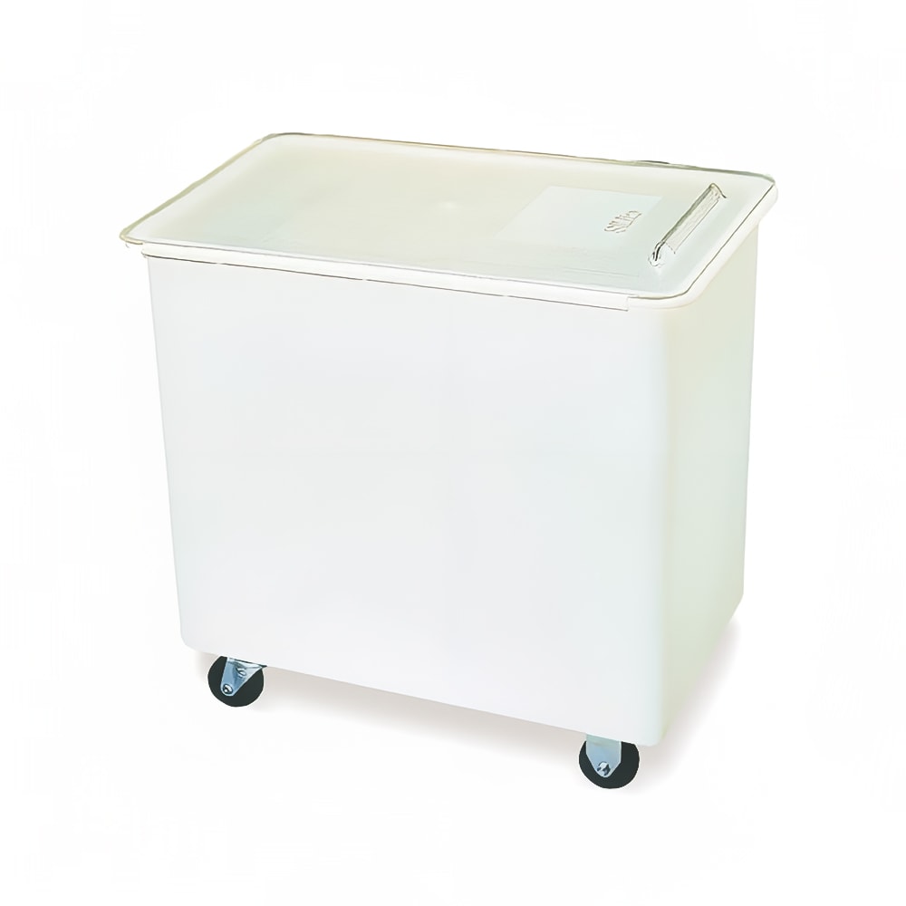 028-BIN3602 Mobile Ingredient Bin - 36 Gallon Capacity, Clear Lid/White Base