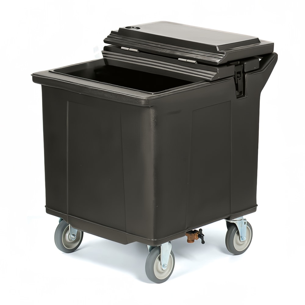 028-IC225403 125 lb Cateraide™ Insulated Mobile Ice Caddy - Plastic, Black