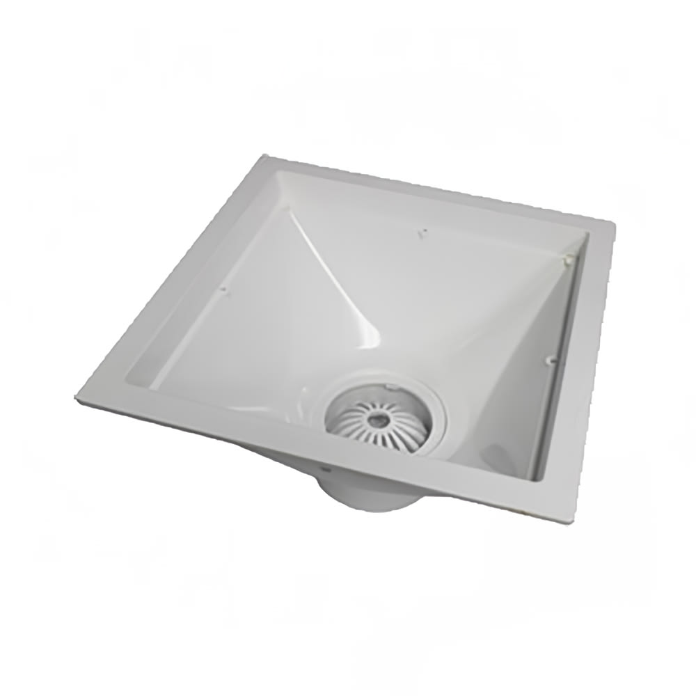 065-394723 12" Square Endura® Floor Sink - 3" Hub, PVC, White