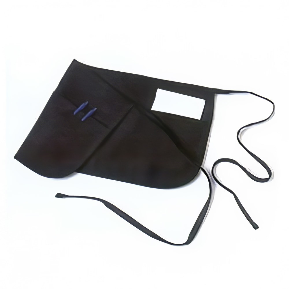 094-605REVBK Waist Apron - 12" x 24", Poly-Cotton, Black