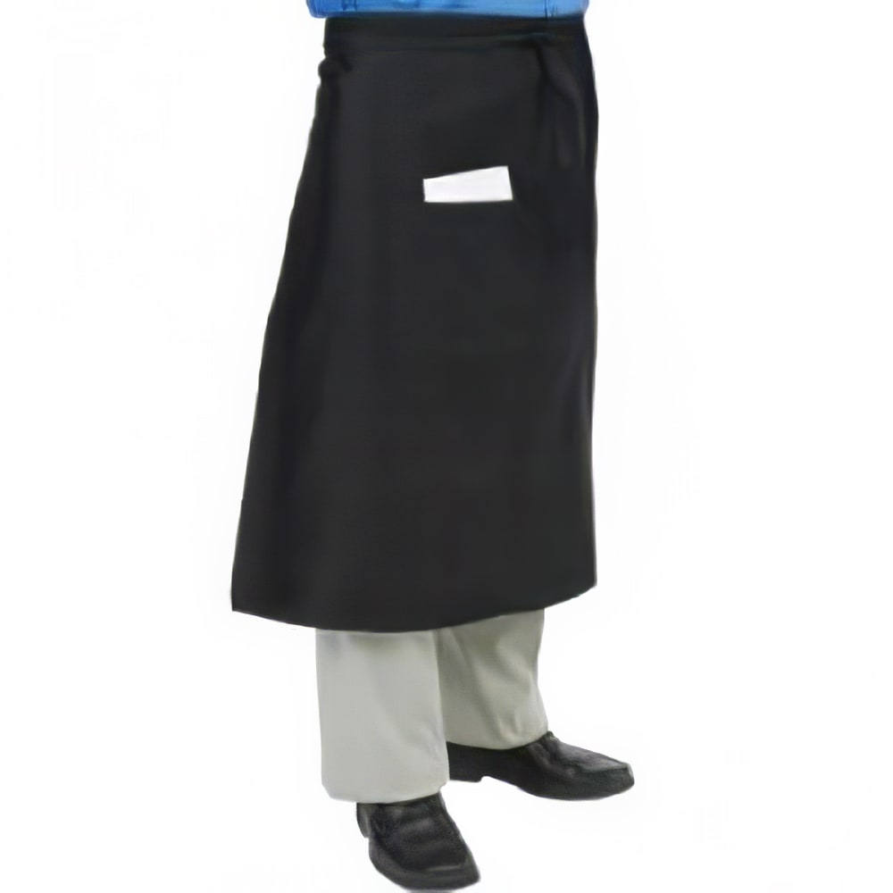 094-607BA2BK Bistro Apron, Heavyweight 50/50 Twill, 28"  x 34", Black