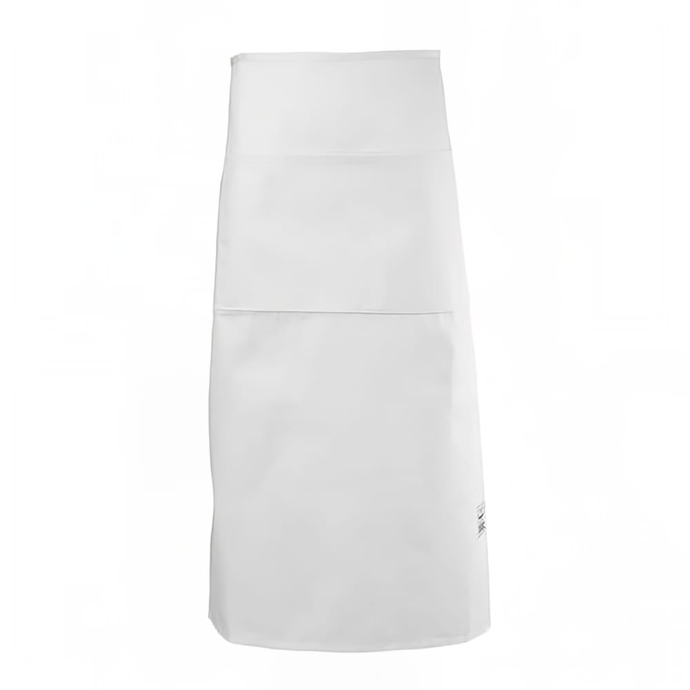 094-607BA2WH Bistro Apron, Heavyweight 50/50 Twill, 28"  x 34", White