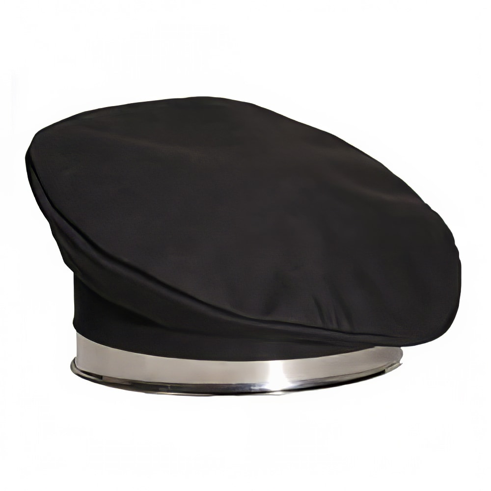 094-H036BK Chef Beret Hat - Poly-Cotton, Black, One Size Fits Most