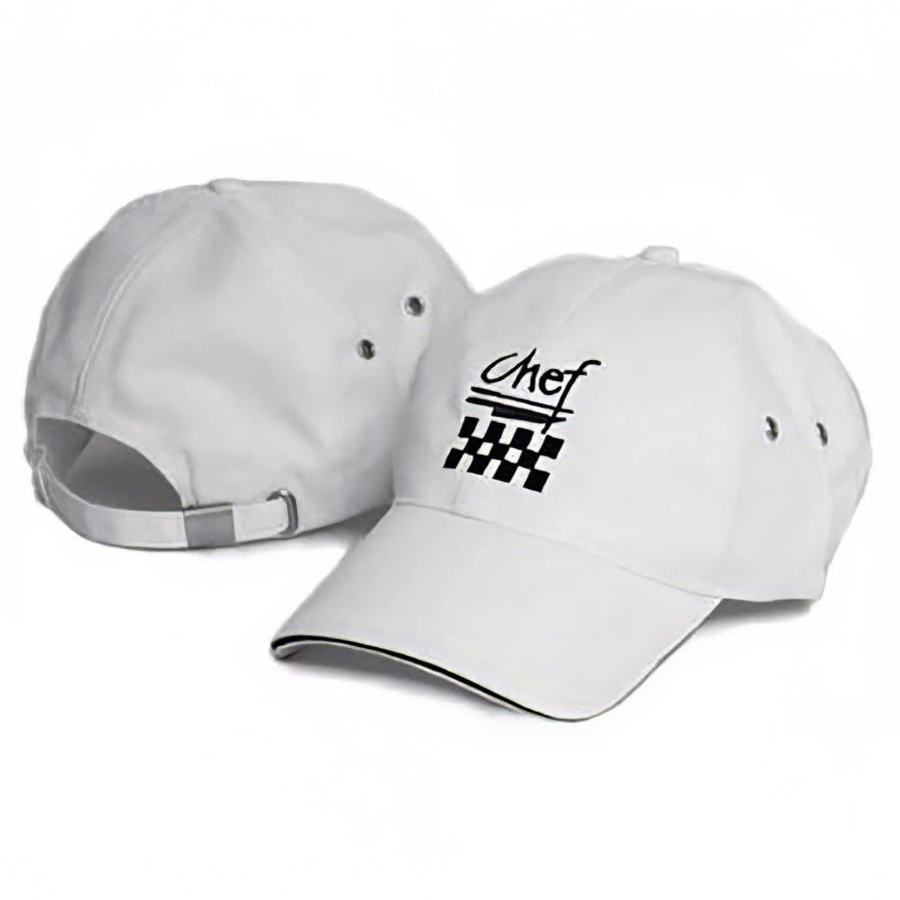094-H063WH Chef Baseball Hat - Cotton, White, One Size Fits Most