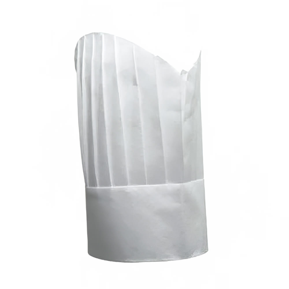 094-H055 Disposable Corporate Chef Hat - Non-Woven Fiber, White, 7"