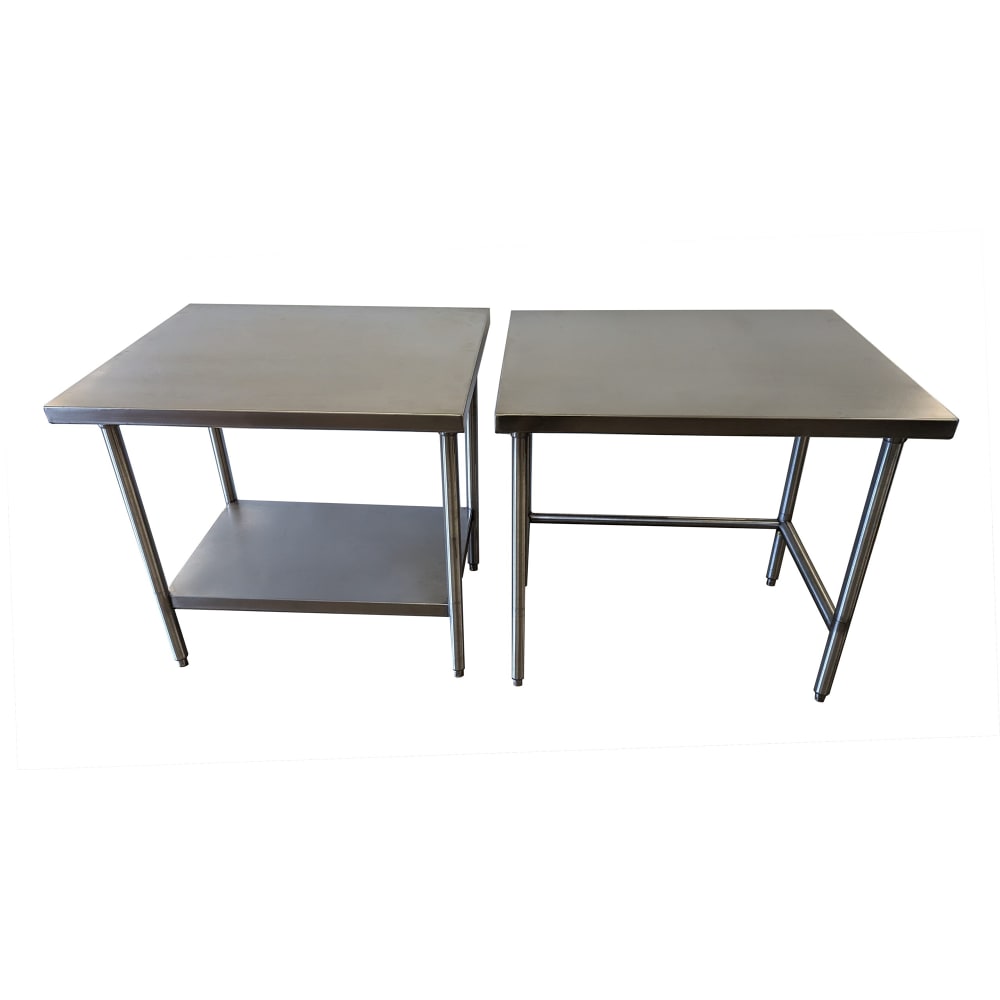 145-DTSBB3072HKD 72" 16 ga Work Table w/ Undershelf & 304 Series Stainless Steel Top, 5&...