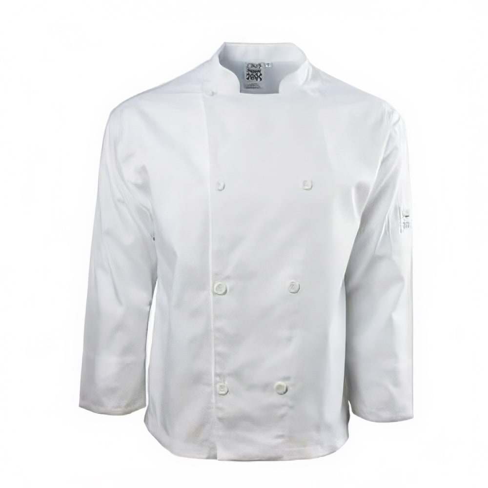 709-J0026X Chef's Jacket w/ Long Sleeves - Poly/Cotton, White, 6X