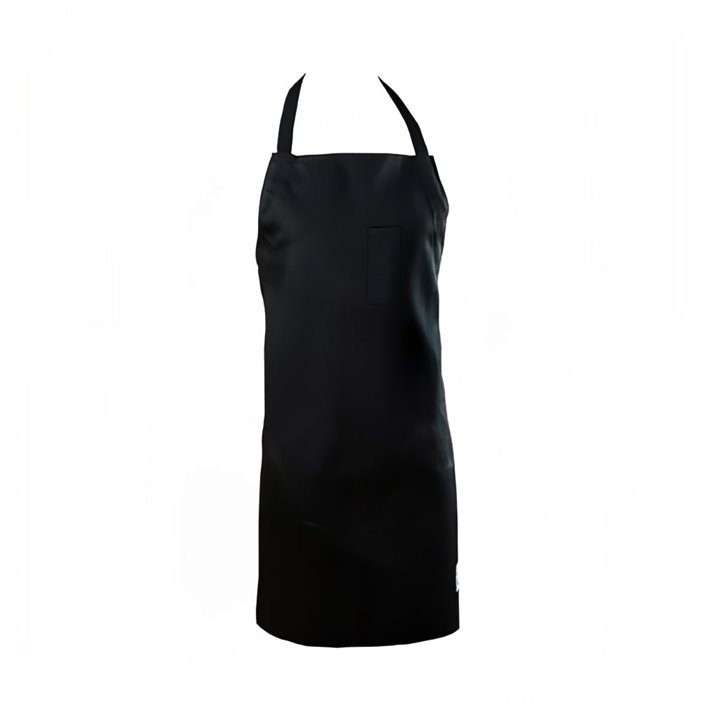 709-412BABK Bib Apron - 34" x 29", Poly-Cotton, Black