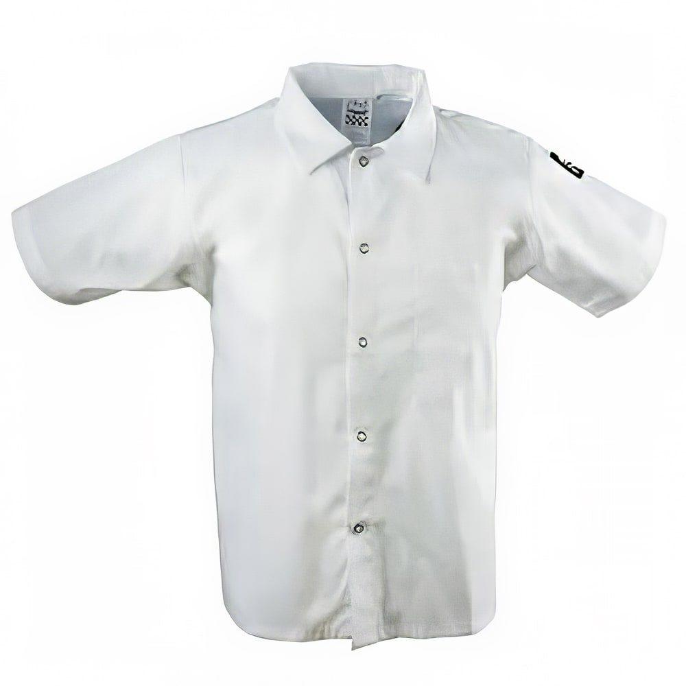 709-CS006WH3X Chef's Shirt w/ Short Sleeves - Poly/Cotton, White, 3X