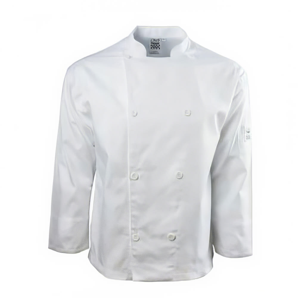 709-J0027X Chef's Jacket w/ Long Sleeves - Poly/Cotton, White, 7X