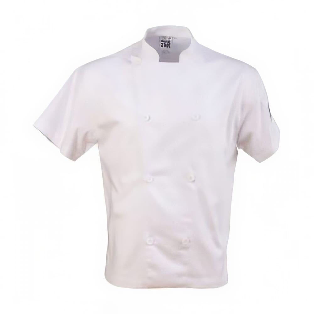 709-J205XL Chef's Jacket w/ Short Sleeves - Poly/Cotton, White, X-Large