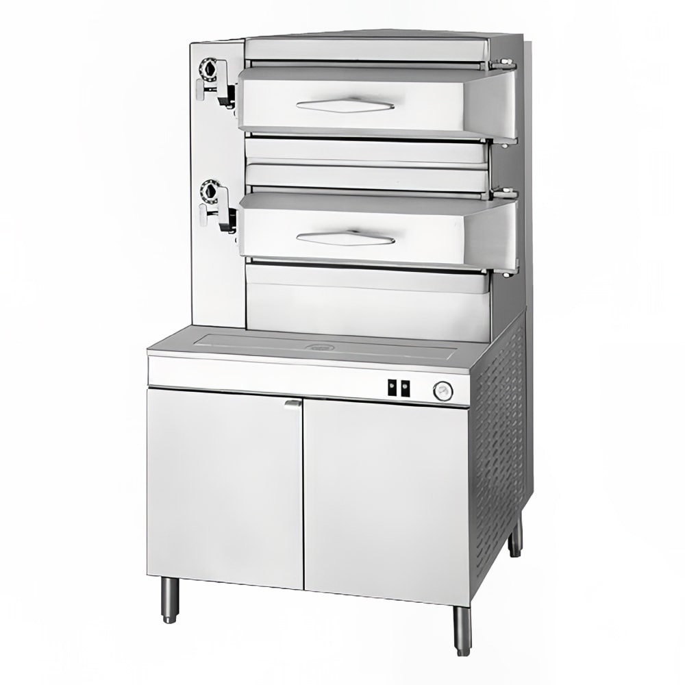 109-PGM3003LP (24) Pan Pressure Steamer - Cabinet, Includes Worktop, Liquid Propane