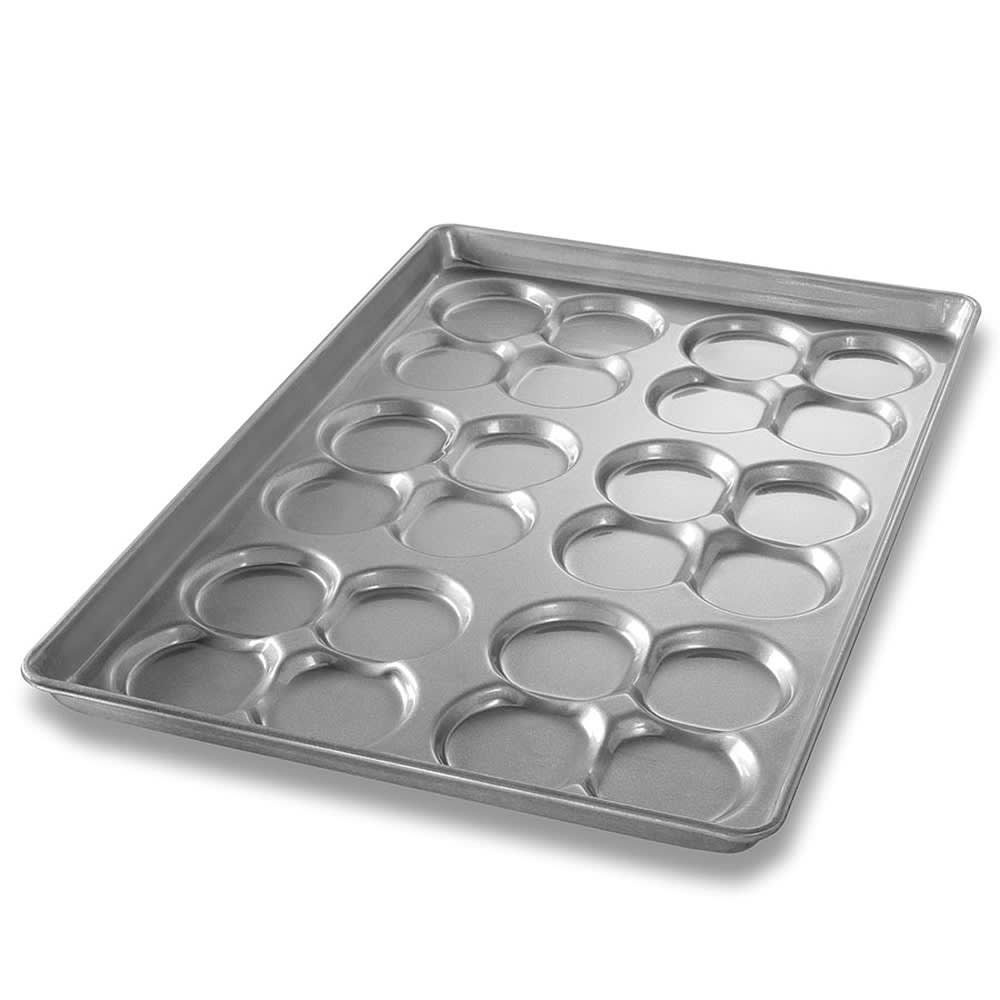 225-42445 Cluster Burger Bun Pan, ePAN, Makes (24) 3 4/5" Rounds, AMERICOAT Glazed 26 ga Alu...