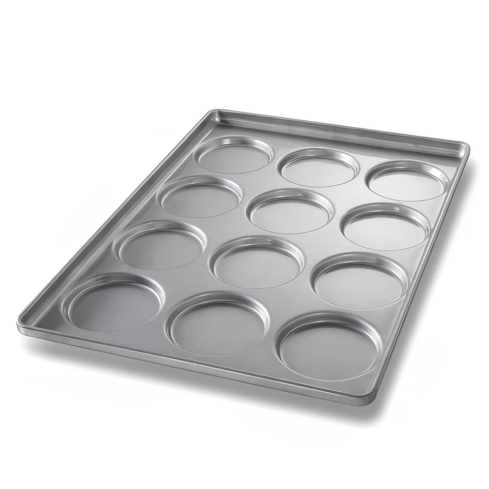 225-41005 Burger Bun Pan, Makes (12) 5" x 4 3/4" x 1/2" Buns, AMERICOAT Glazed 22...