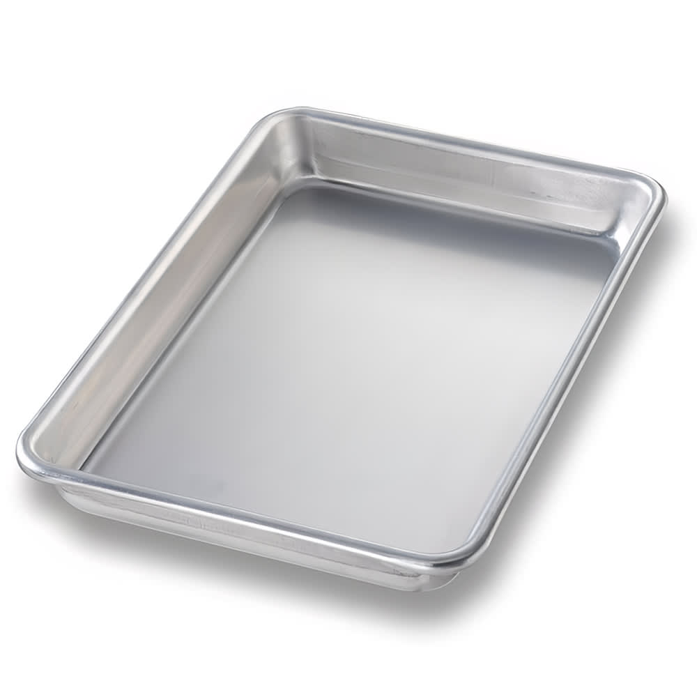 225-41805 1/8 Eighth Size Bun / Sheet Pan - 9" x 6" x 1", 16 gauge Aluminum,  AMER...