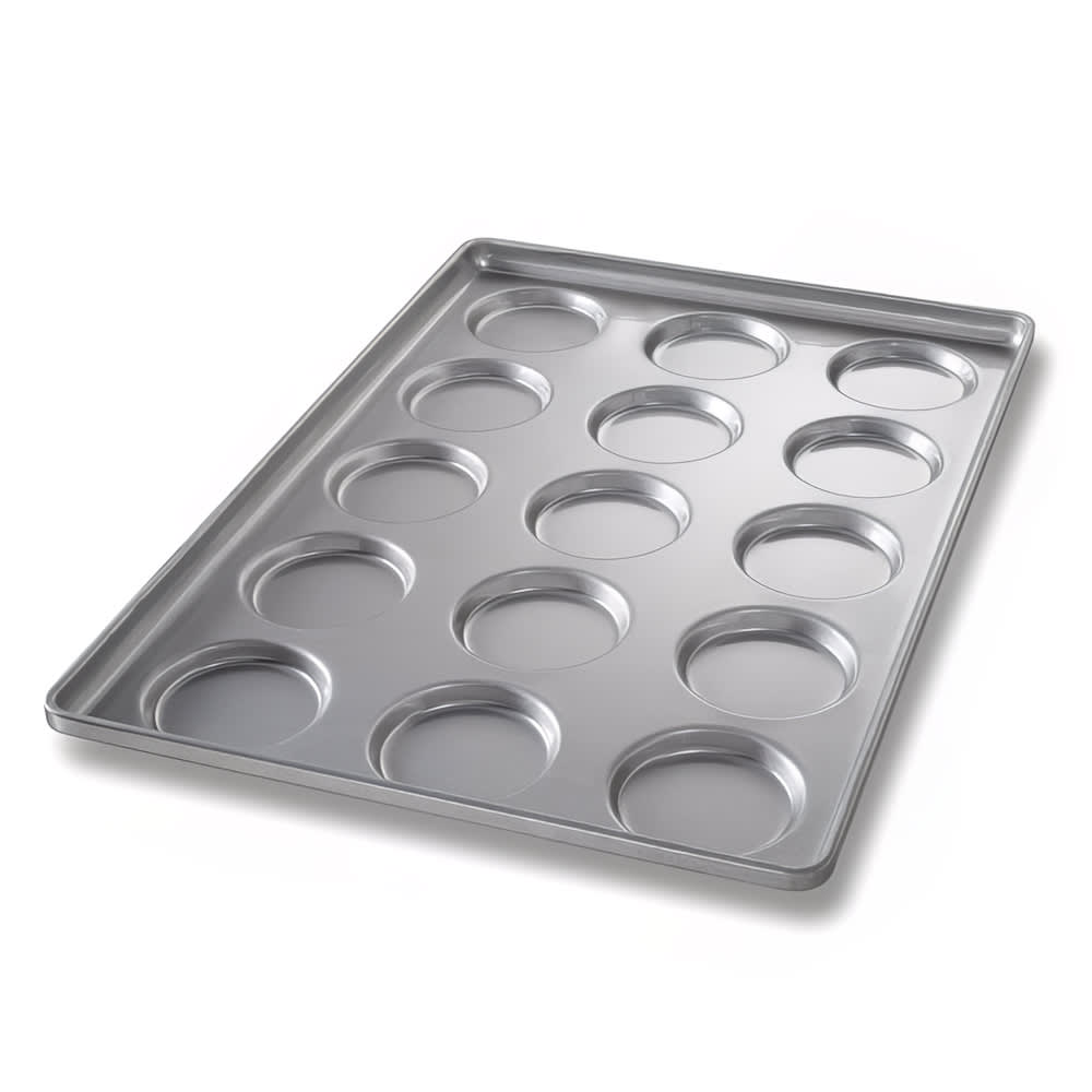 225-41002 Burger Bun Pan, Makes (15) 4 1/10" x 3 3/4" x 1/2" Buns, AMERICOAT Glaze...